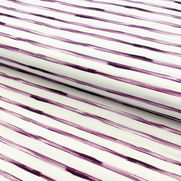 Bavlněná látka Snoozy fabrics Friends stripe purple digital print Bavlněné látky - pro šití