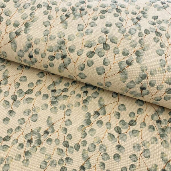 Dekorační látka Linenlook Little eucalyptus Designové dekorační látky - pro šití