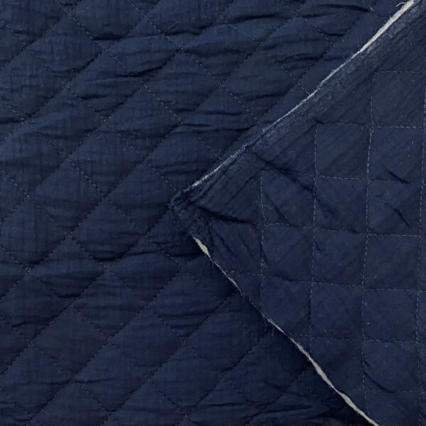 Dvojitá gázovina/mušelín QUILT navy Jednobarevná dvojitá gázovina - pro šití